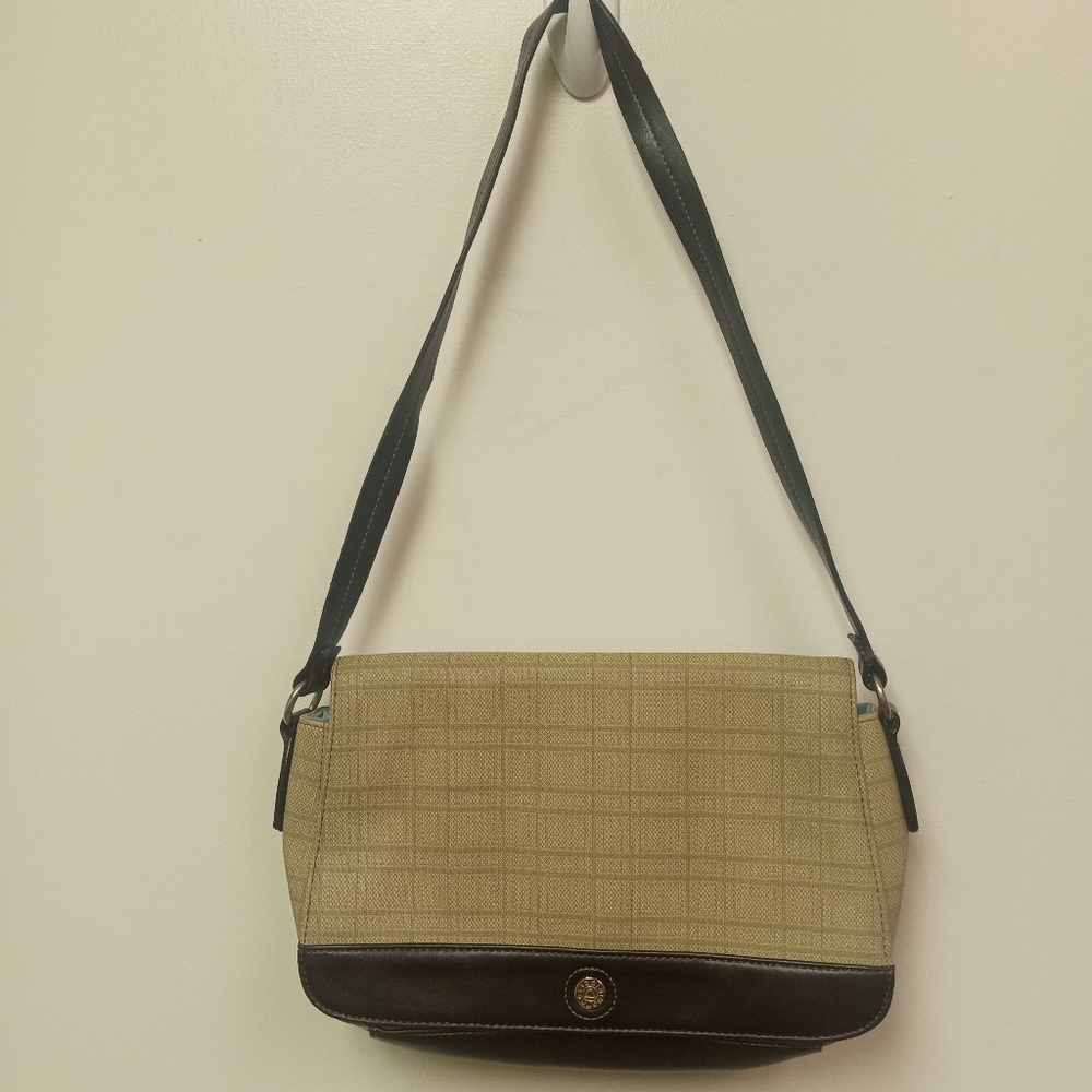 Vintage Liz Claiborne Plaid Taupe  Purse